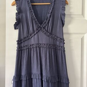 Ruffled V-Neck Sleeveless Dress